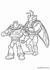 Buzz Lightyear Coloring Pages Toy Story Characters Kids Printable sketch template