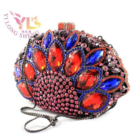 crystal evening purses  colors gorgeous clear crystal bag womens hand purse clutch bag