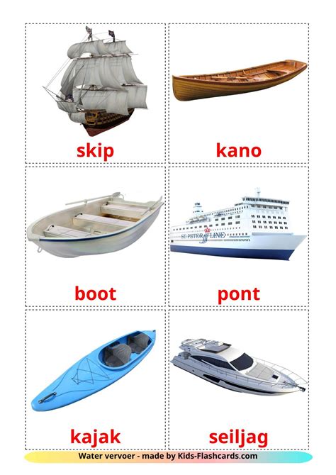 water transport flashcards    formats afrikaans pictures