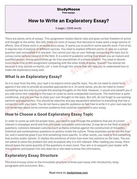 exploratory paper sample exploratory essay examples  topic ideas