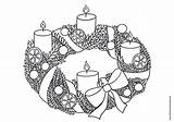 Ausmalbild Mandalas Klassische Adventskranz Weihnachtskranz sketch template
