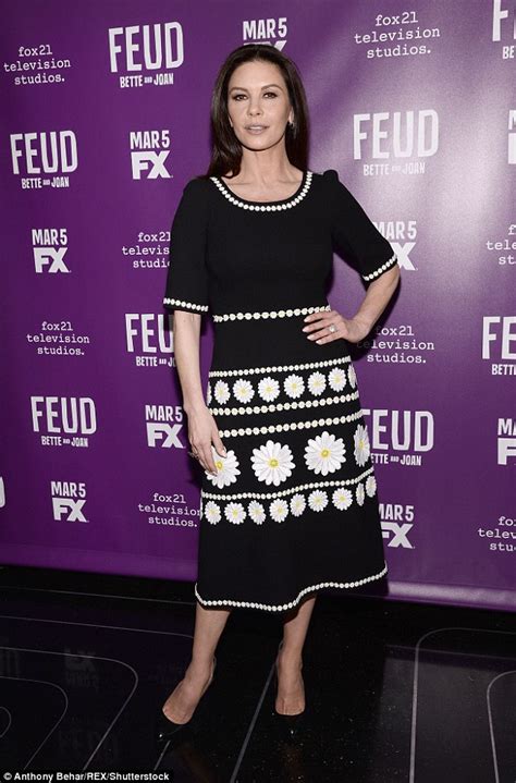 Catherine Zeta Jones Wears Floral Dress At Ny Feud Event