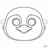 Mask Penguin Coloring Pages Printable Supercoloring Paper sketch template