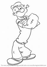 Popeye Sailor Draw Drawing Cartoon Drawings Step Sketch Coloring Pages Drawingtutorials101 Sketches Man Easy Characters Cartoons Disney Learn Getdrawings Wallpaper sketch template