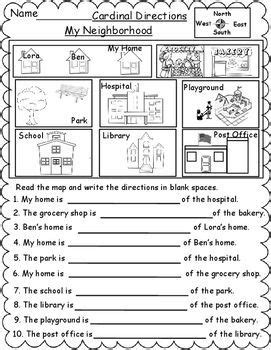 cardinal directions worksheet  thekidsworksheet