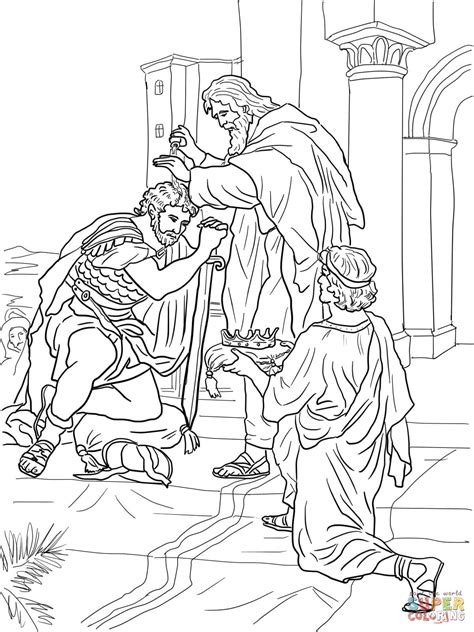 david  crowned king coloring page  printable coloring pages