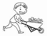 Coloring Cart Boy Coloringcrew sketch template