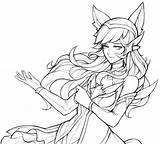 Ahri Beautiful Coloring Printable Description sketch template