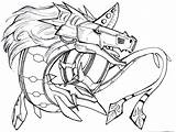 Digimon Metalseadramon sketch template