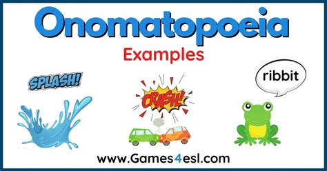 onomatopoeia examples   sentences gamesesl