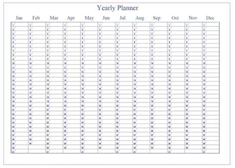 printable yearly planner template   word  excel images
