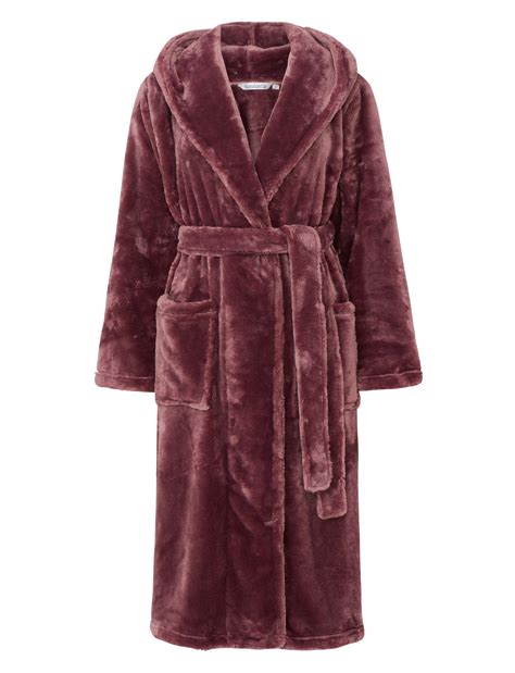 dressing gown luxury super soft thick fleece ladies hooded slenderella bathrobe