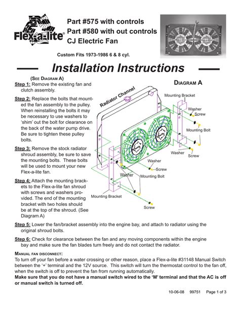 flexalite electric fan wiring diagram    wiring