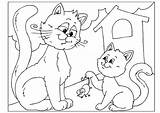 Father Coloring Cats sketch template