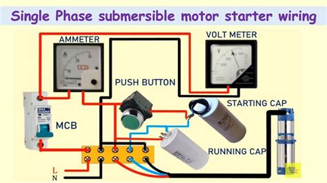 single phase submersible motor starter wiring youtube