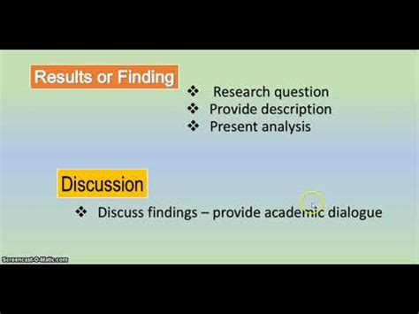 write findings  discussion part  youtube