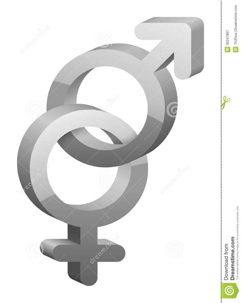 3d gray female and male sex symbol stock illustration