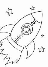 Coloring Rocket Printable Ship Kids Space Pages Color Preschool Dog Drawing sketch template
