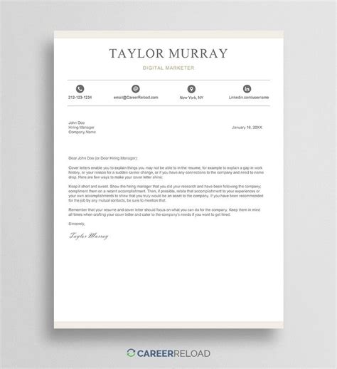 cover letter template  resume instant