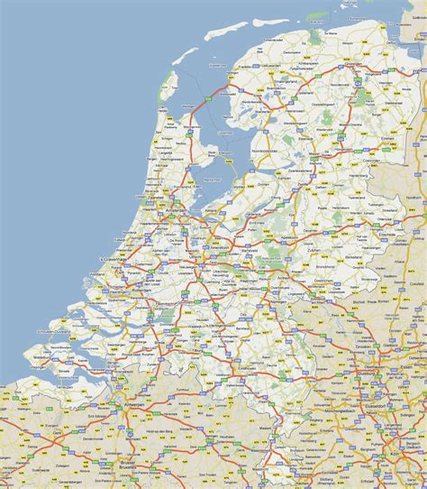 holland roads map road map holland western europe europe