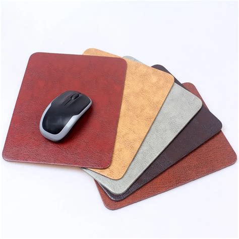 cm brown small leather mouse pad simple business waterproof anti slip laptop mice mat
