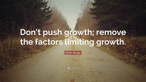 peter senge quote dont push growth remove  factors limiting growth