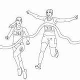 Athletics Coloring Pages Kids Line 400m Finishing Jump sketch template