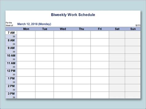 work schedule template printable  schedule calendar templates