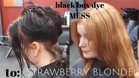 Black Box Dye Mess To Strawberry Blonde Youtube