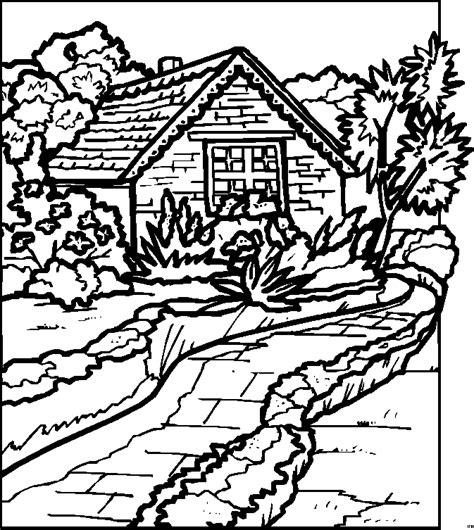 landscape coloring pages  adults coloring home