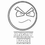 Coloring Emotions Face Angry Pages Emotion Color Printable Broom Stick Eyes Toddler Will sketch template