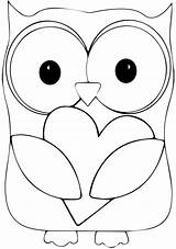 Owl Coloring Printable Pages Templates Eule Eulen Herbst Sheets Kids Vorlagen Cute Mit Colouring Size Print Heart Und Animal Valentines sketch template