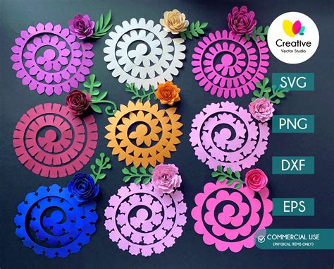 svg rolled paper flower template