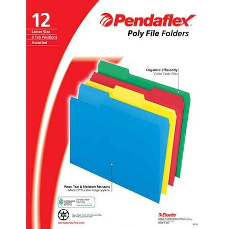 pendaflex solid color poly file folder ct walmartcom