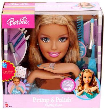 barbie primp  polish styling head enfance