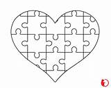 Puzzle Jigsaw Herz Cricut sketch template