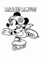 Mouse Mickey Coloring Minnie Skating Pages Rollers sketch template