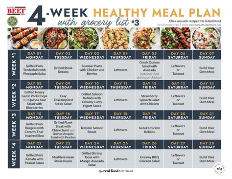 week healthy summer meal plan  grocery list healthier living