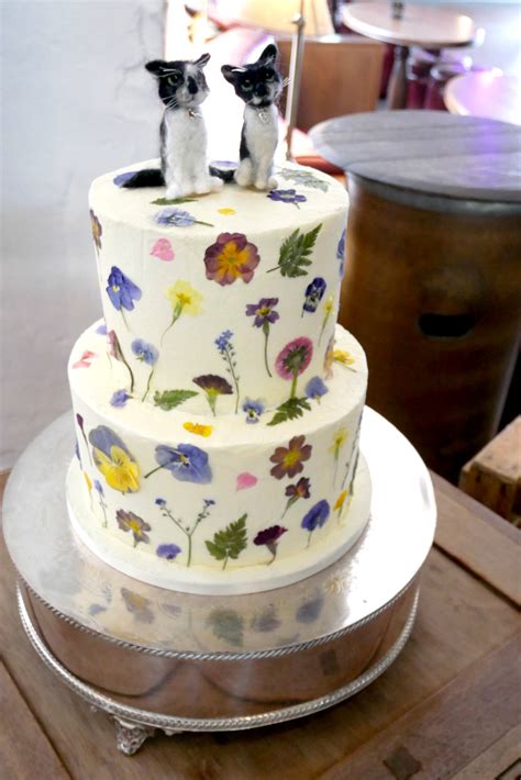 pressed edible flower wedding cake green kitchen cakes