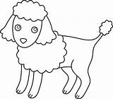 Poodle Sweetclipart Colorable Lineart sketch template