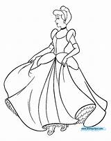 Cinderella Coloring Pages Color Gown Ball Disneyclips Disney Print Funstuff sketch template