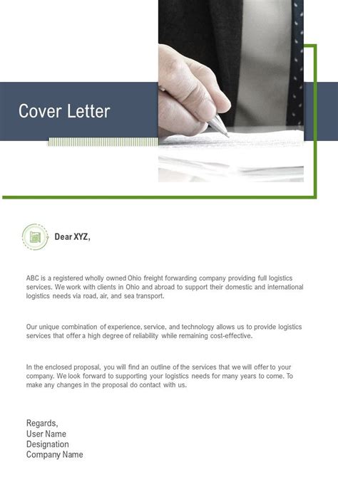 cover letter logistics service proposal template  pager sample