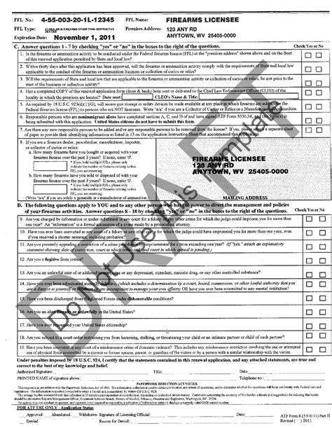 atf form  part ii  fillable printable forms