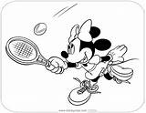 Minnie Sports Coloring Pages Mouse Disneyclips Tennis Playing Funstuff sketch template