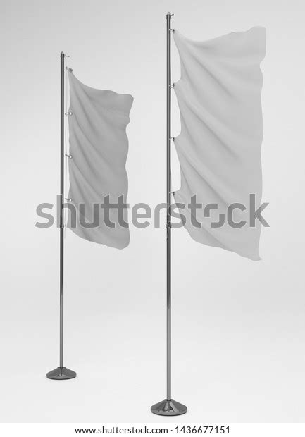 blank isolated wavy flag  pole stock illustration