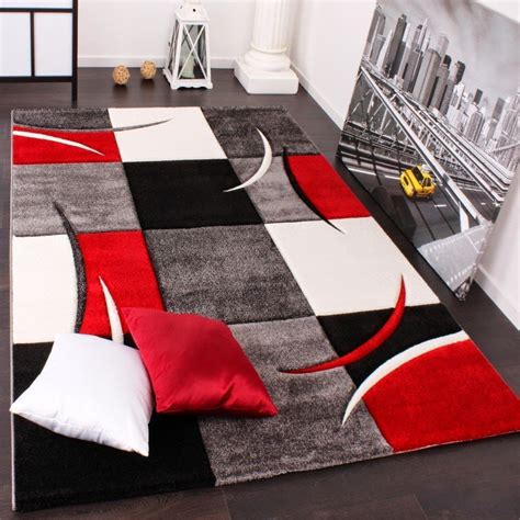 autyork tapis de salon rouge pas cher