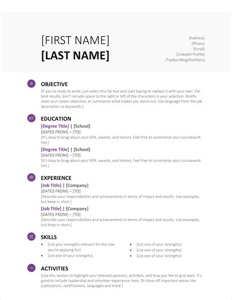 modern resume cv templates minimalist simple clean design