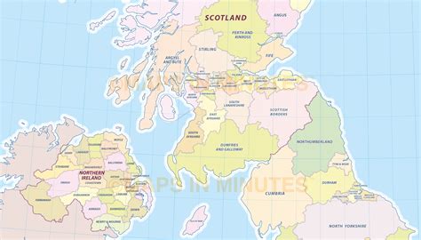 digital uk simple county administrative map  scale royalty  illustrator