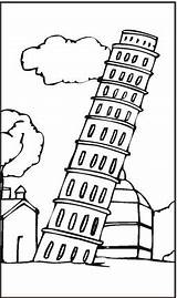 Pisa Tower Leaning Coloring Italy Pages Kids Printable Crafts Pizza Italia Tornet Preschool Around International Craft Italian Landmarks Eyfs Projects sketch template