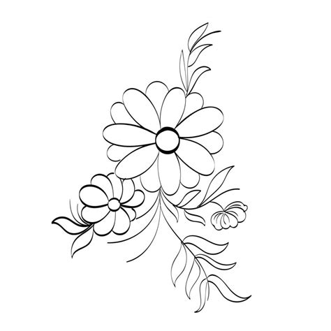 printable flower embroidery pattern design  vector art  vecteezy